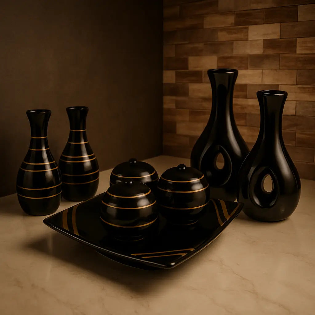 Vasos de Cerâmica 9 Peças