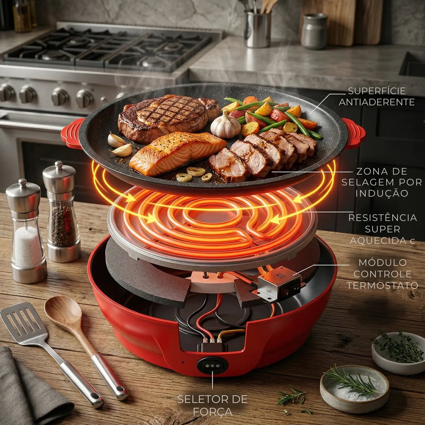 ChefStone Frigideira Elétrica Antiaderente