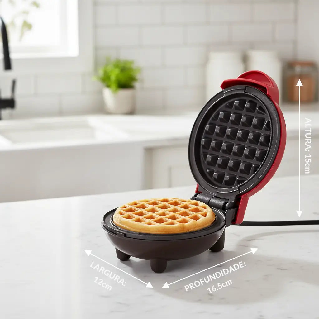 Máquina de Waffle + Ebook 100 Receitas Exclusivas